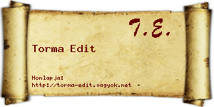 Torma Edit névjegykártya